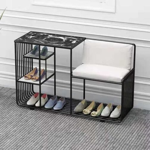 Shoe Change Stool Nordic Shoe Changing Stool Shoe Cabinet Integrated Household Shoe Cabinet Wrought Iron Rectangle Storage Benches - Acrylic Wall Art Home Decor Gift, Wall Art Decor for Home or Office Decoration | Ready to hang Wall Decor Acrylic Art | The Decor Company