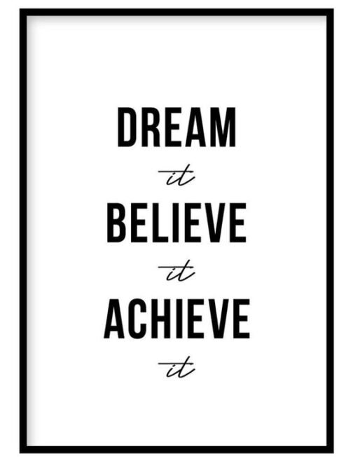 Dream it Believe it Achieve it Motivational  Wall Decor Frame Painting
