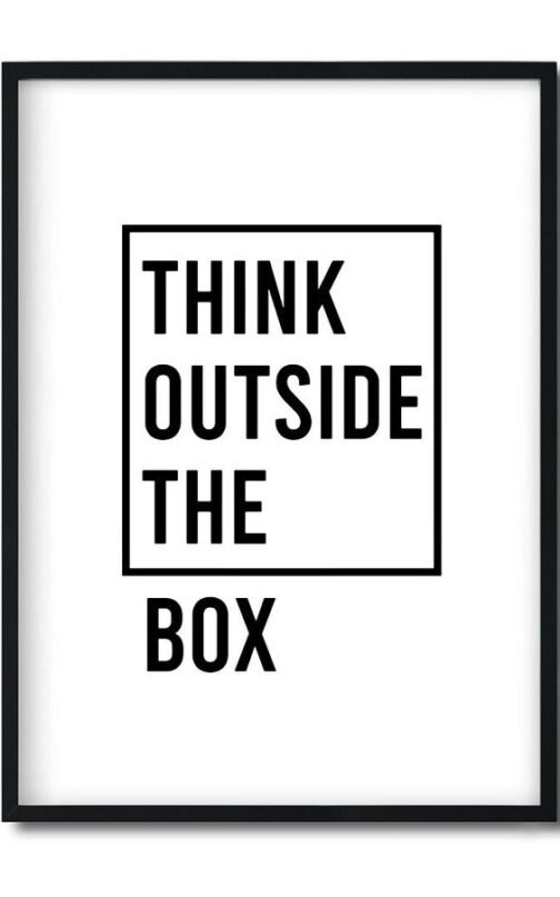 Think Outside The Book Motivational Wall Decor Frame Painting