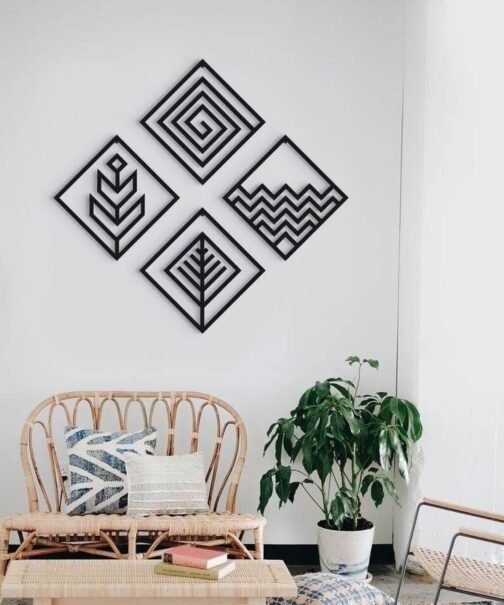 Geometric Essence Collection Black Acrylic wall art home decor, Wall Art Decor for Home or Office Decoration