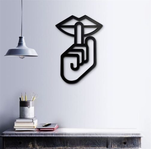 Silent symbol Acrylic wall art home decor,shut up sign wall art Acrylic Wall Art Decor for Home or Office Decoration | Ready to hang Wall Decor Acrylic Art | The Decor Company