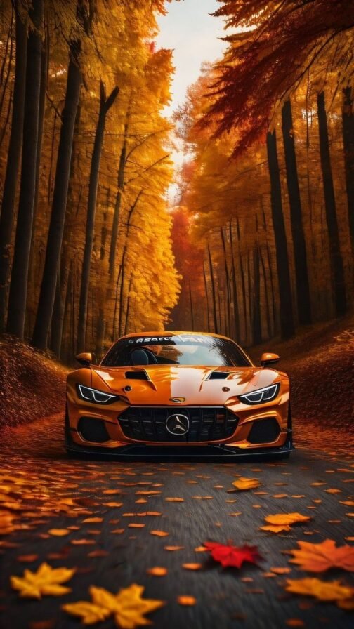 Buggati With Setting Sun POSTER