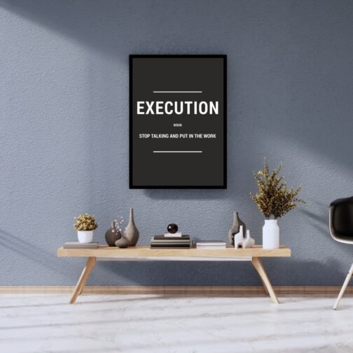 Execution black acrylic wall art - Acrylic Motivational Wall Decor Frame Painting