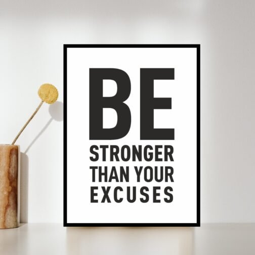 BE STRONG THEN YOUR EXCUSES Motivational Wall Decor Frame Painting