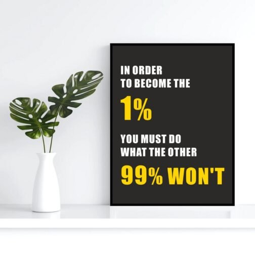 In order to become the 1% you must do what the other 99% won't Acrylic wall Art